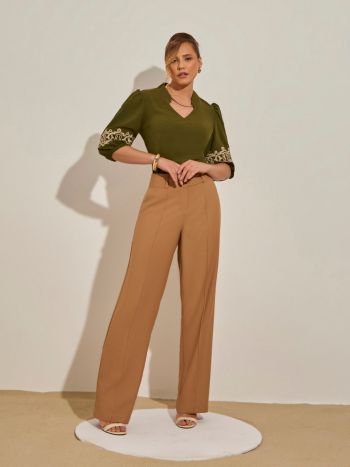 CALÇA PANTALONA COM BOLSO